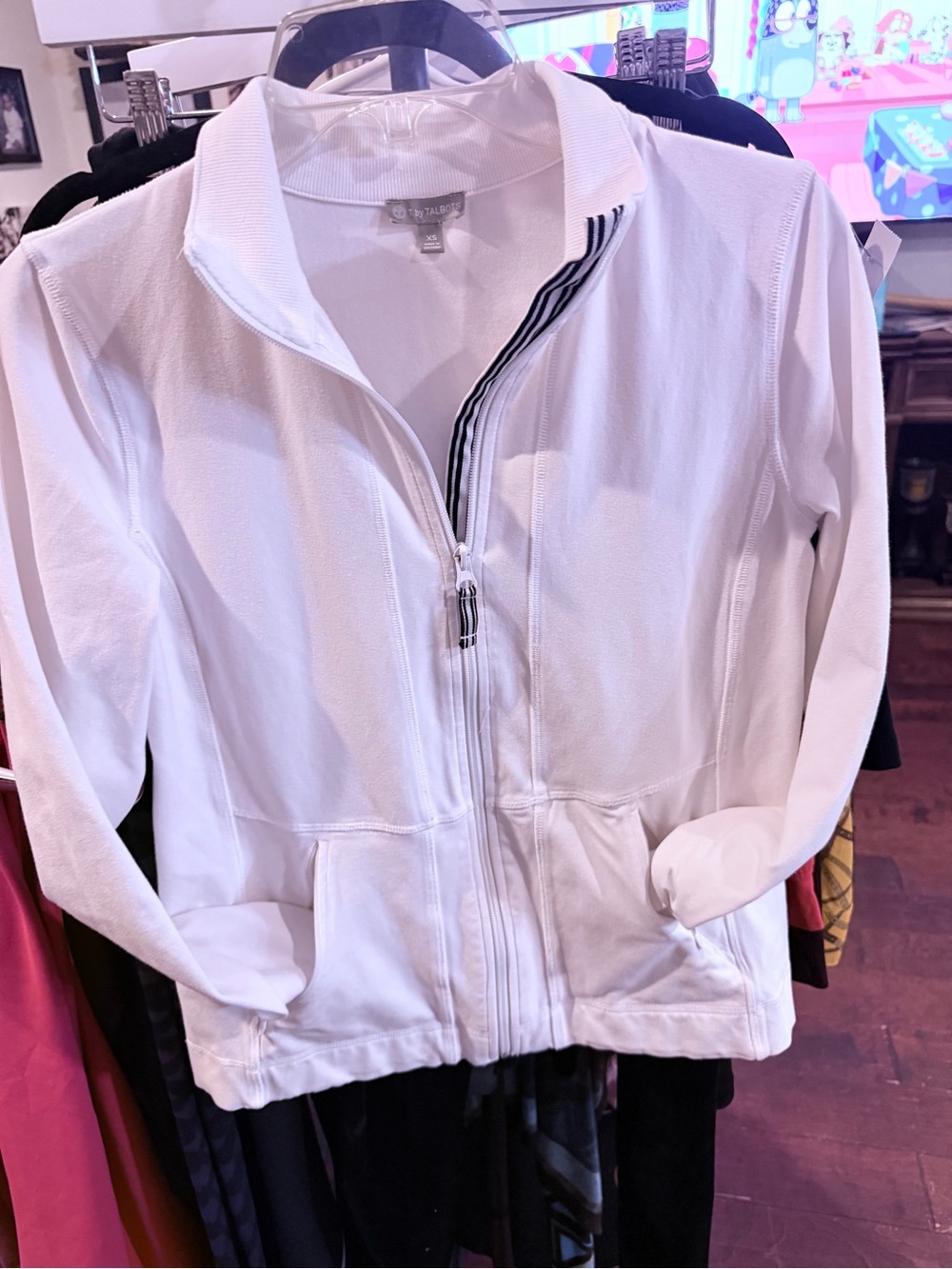 Talbots White Zip-Up Jacket